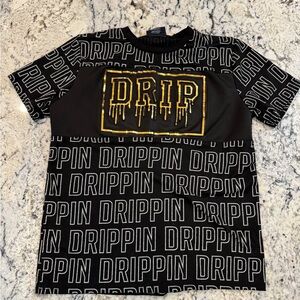 Phat Farm DRIP Graphic Tee Black Gold Logo Shirt Size L (14/16) Y2K Streetwear